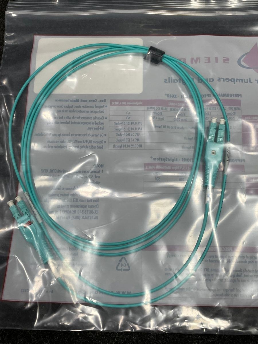 SIEMON LBP-LCLC5V-02AQ Duplex Laser Fiber Optic Patch Cable, Box of 20