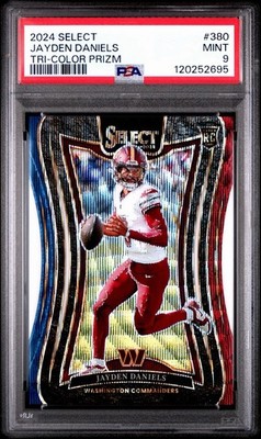 2024 Panini Select - Concourse Jayden Daniels #26 Tri-Color Prizm /149 RC PSA 9