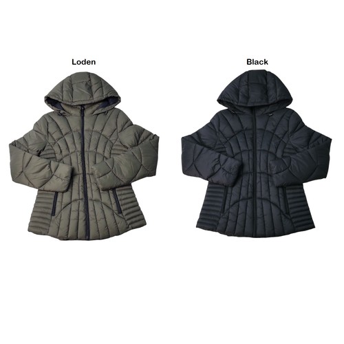 DKNY Women's Full-Zip Warm Hooded Light-Weight Puffer