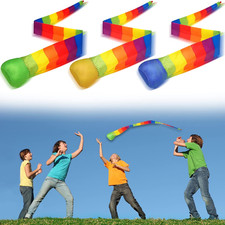 3 Pieces Throw and Catch Ball, Rainbow Tail Foam Ball Sports Comet Balls Soft Co