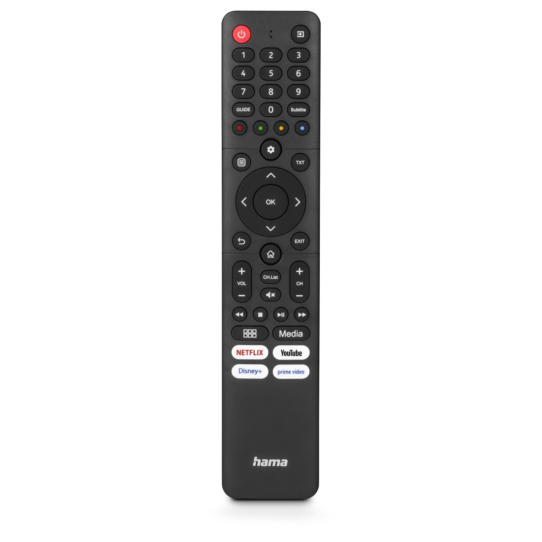 Télécommande TV Hisense IR avec capteur d'apprentissage universel et boutons de raccourci streaming