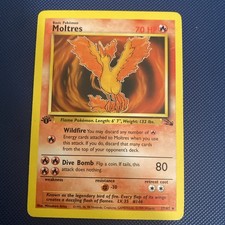 Pokémon TCG Moltres Fossil Card 27/62 1st Edition Rare
