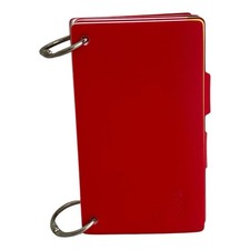 Mini bloc de notas de acrílico encuadernado con anillo de metal rojo para cuadernos nuevo sin etiquetas