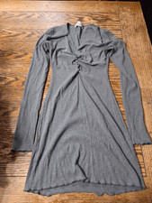 Reformation Jeans Jennie Smoke Grey Long Sleeve Mini Dress Sz XS