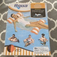 Aqua, 4-in-1 Monterey Hammock, 44" Inflated Length, to 250 lb. Swim/Pool/Beach