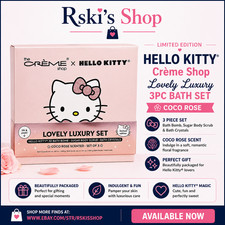 LIMITED EDITION Hello Kitty Creme Shop Lovely Luxury 3pc Bath Set Coco Rose