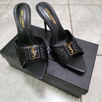 Saint Laurent Babylone Mules In Smooth Leather Womens US Size 8/EU 38 No Box