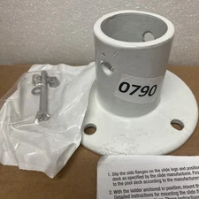 Deck Flange Only, Perma Cast, For Slide, 1.9", White/Aluminum : PF-3119