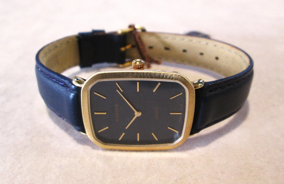 1980's EDOX Black Dial Wristwatch w/ Swiss Quartz Movement, NEW OLD STOCK - Image 2 of 3