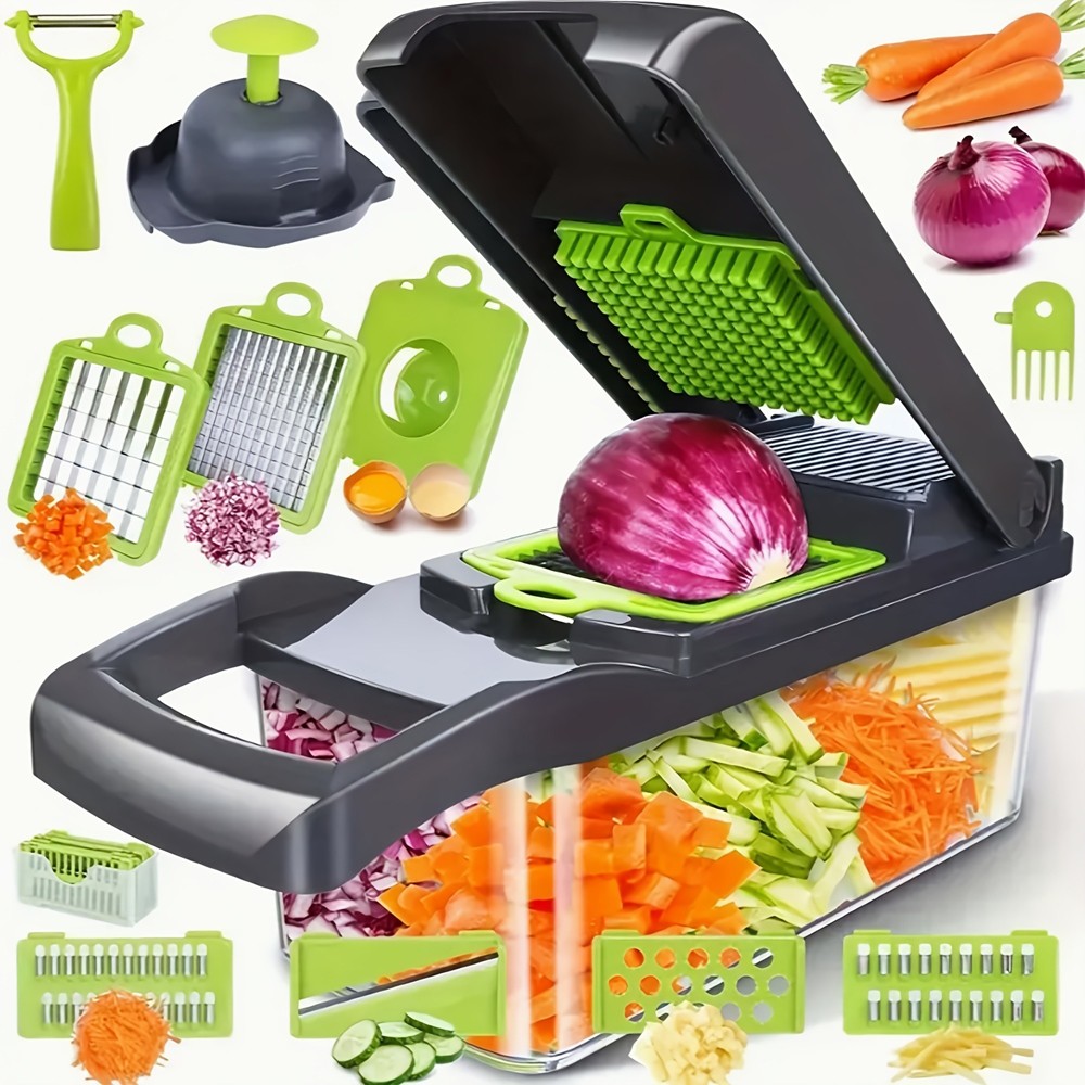 16in1 Vegetable Chopper with 8 Blades and Container - Essential Kitchen Tool USA thumbnail 8