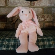 Ty Beanie Babies Hoppity The Pink Bunny Rabbit 1996 Plush NWT Easter Pastel
