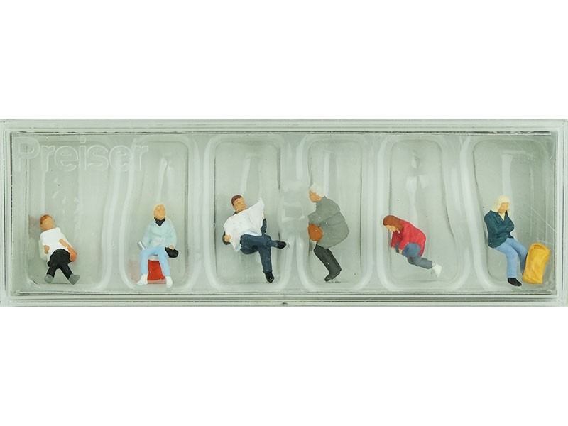 PREISER 10412 6 voyageurs assis échelle HO 1/87 personnages miniatures peints