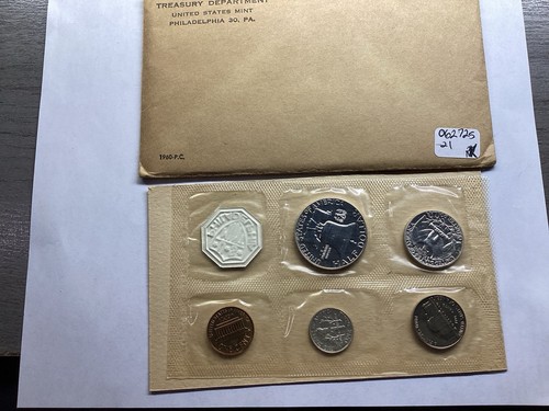 1960 Silver Proof U.S. Mint Set w/OGP Sealed Cello Lg. Dt. Lincoln 062725-21 - 第 4/5 張圖片