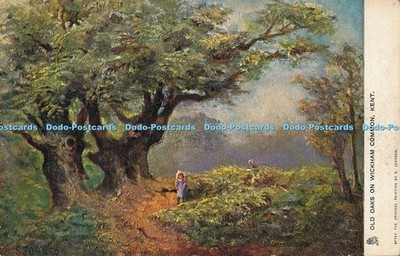R039492 Old Oaks on Wickham Common Kent Tuck Oilette 1906