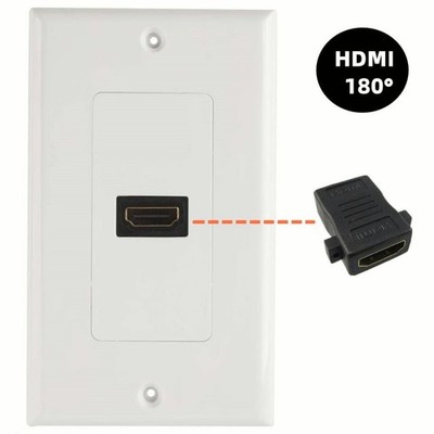 1 Port HDTV 4K HDMI Wall Plate Face Panel Coupler Outlet Extender Socket