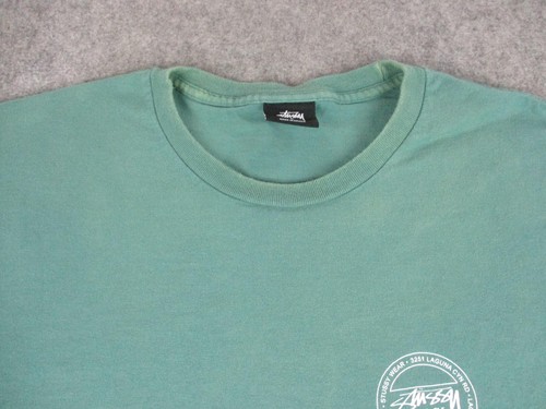 Stussy Shirt Mens Large Green Wear Laguna Beach Graphic Skate Streetwear Tee - Picture 2 of 14