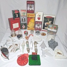 Christmas Ornament Lot Of 35 NEW  USED Mixed Materials Variety Holiday Vintage