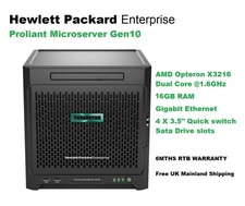 HP Proliant MicroServer GEN 10 AMD Opteron X3216 Dualcore 1.6GHZ CPU  16GB RAM
