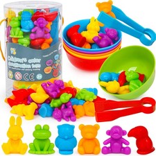 Color Sorting Toys for Toddlers,Counting Animals Matching Games Montessori Ed...