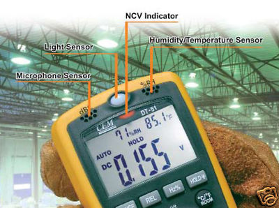 DT-61 6in1 Industrial Thermometer Light Humidity Sound Meter NCV Multimeter NEW