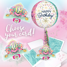 Any Birthday Pop Up Card & Floating Balloon In A Box Surprise For Her