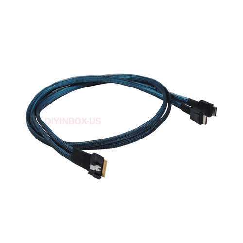 Slim SAS 8i SFF-8654 to 2x OCuLink 4i SFF-8611 Data Transmission Cable 1-Meter - Picture 7 of 15