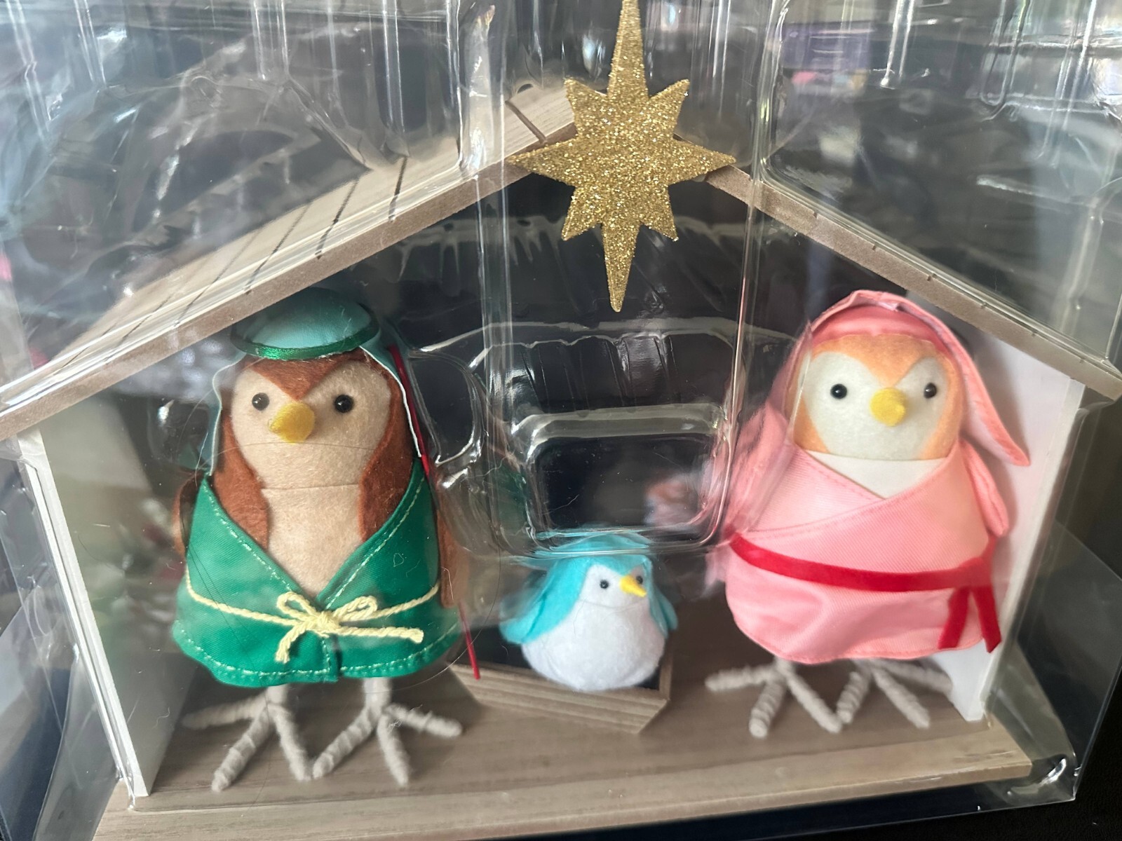 Christmas Featherly Friends Nativity Figurine Set of 4