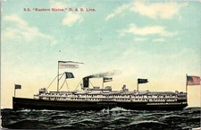 S.S. Eastern States Passenger Ship D. & B. Line Postcard