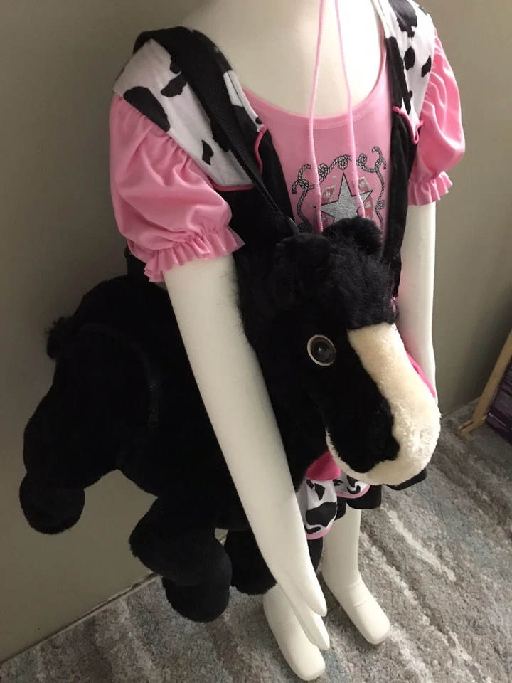 Niñas Talla 8-10 Vaquera Disfraz de Halloween con Sombrero de Vaquero Iluminado y Cartera de Caballo Foto 4 de 4