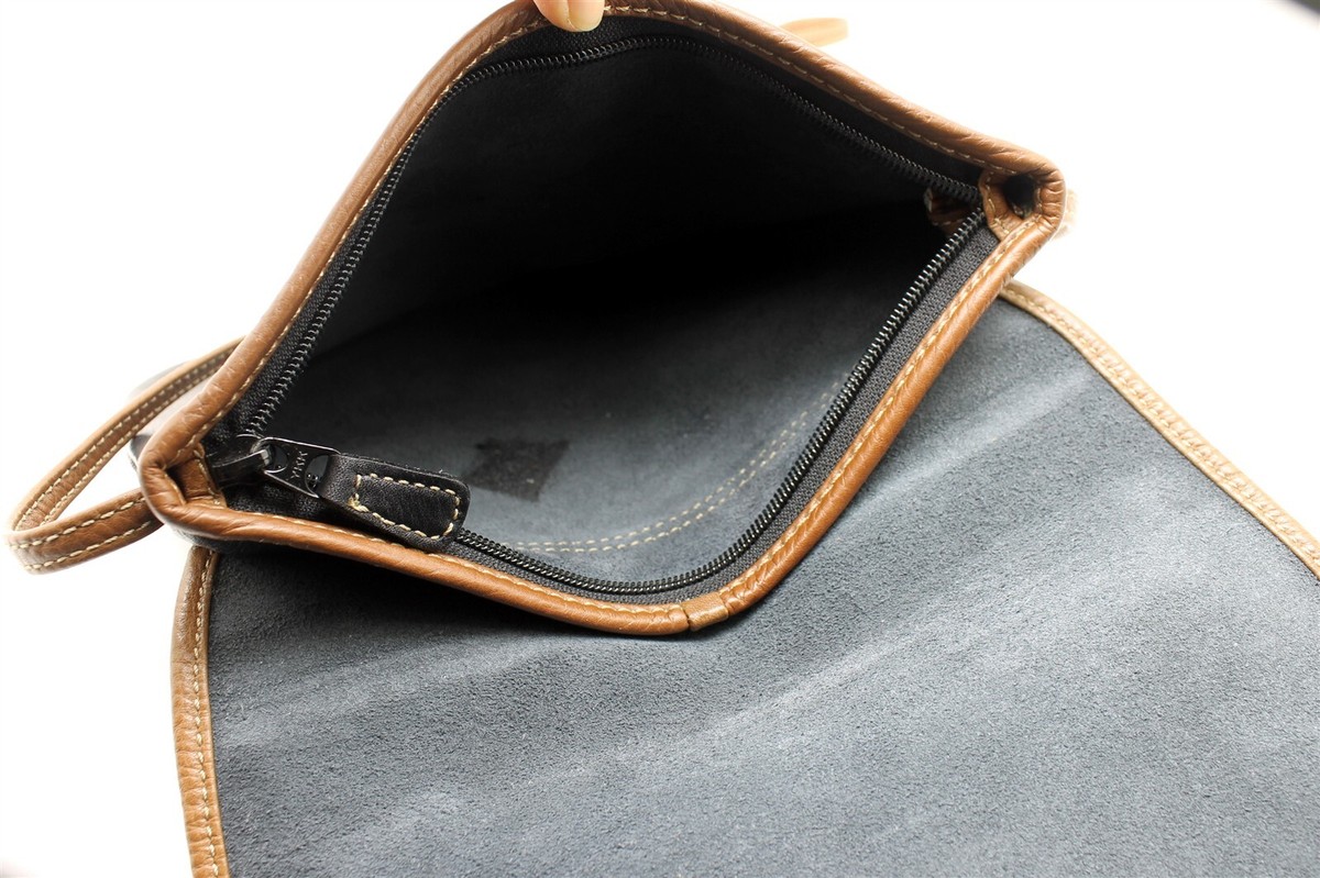 Enrique Loewe Knappe Black Brown Genuine Leather Crossbody Bag | eBay