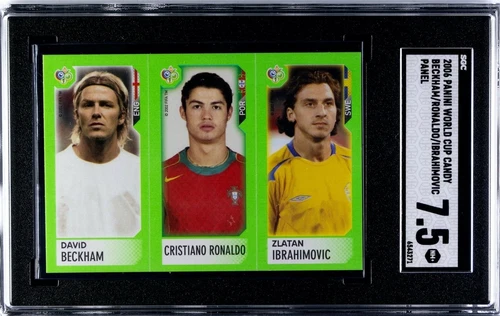 2006 Panini World Cup Candy Sticker Beckham/Ronaldo/Ibrahimovic SGC 7.5