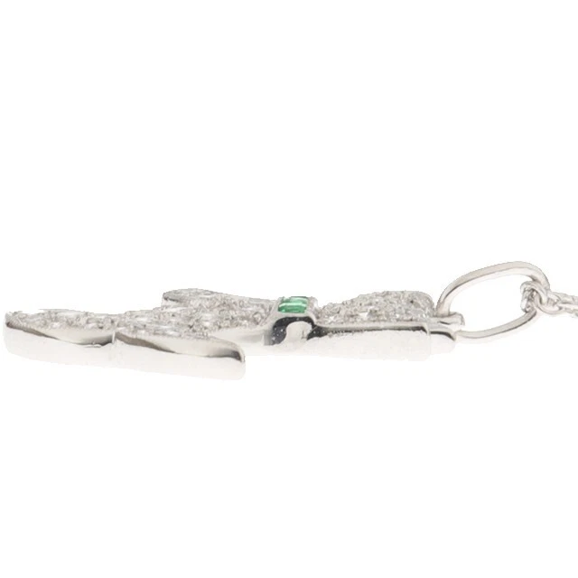 TIFFANY & Co. Ожерелье с подвеской в виде собаки изумруд бриллиант PT950 платина - Изображение 4 из 4