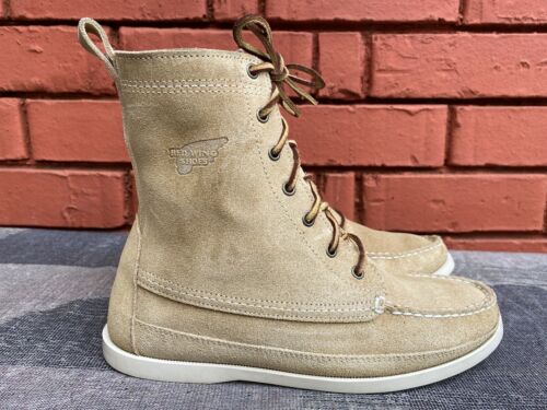 Red Wing 9133 Wabasha Biege Suede Leather Boat Boots Sz 6.5 E.