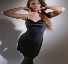 urban outfitters UO Mallory Cowl Neck Slip Dress Black Size Small NWT $49