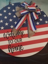 Welcome to Our Home Sign Front Door Round