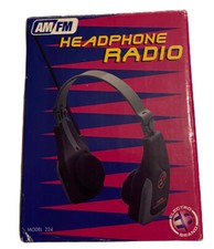 Vintage Electro Brand AM/FM Headphone Radio Model 224 YELLOW  RARE 