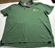 TOMMY HILFIGER ICON REGULAR FIT soft cotton Embroidery Crest Polo Large Green