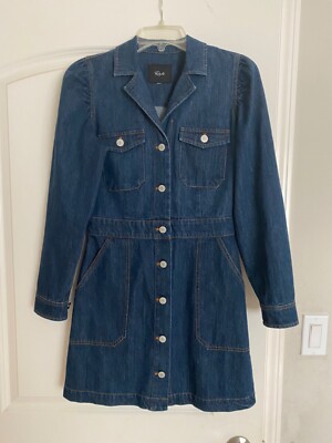 Rails Lisette button down, long sleeve, denim shirtdress, XS | eBay
