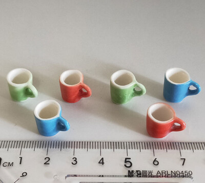 4PC Painted 1:12 Scale Dollhouse Miniatures Tea Mug Coffee Cup Lot  Accessories | eBay