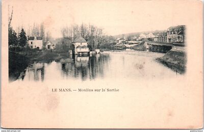 Carte Postale Ancienne 72 - Le Mans, Moulins Et Vieux Pont De Pontlieue Sur L'Huisne
