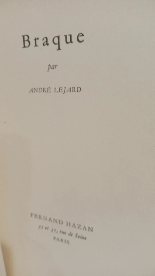 G Braque by Andre Lejard Bibliotheque Aldine Des Arts 1949 Fernand Hazan - Image 2 of 4