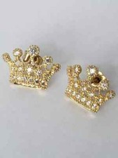 2.00 Ct Round Cut Simulated Diamond Crown Stud Earrings 14K Yellow Gold Plated