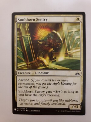 MTG Magic The Gathering Card Snubhorn Sentry Creature Dinosaur White Rivals Of I