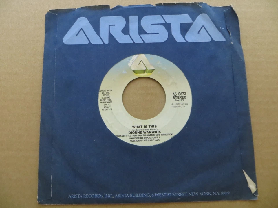 Dionne Warwick & Johnny Mathis – Friends In Love - 1982 Arista AS 0673 7" Single - Image 2 of 4