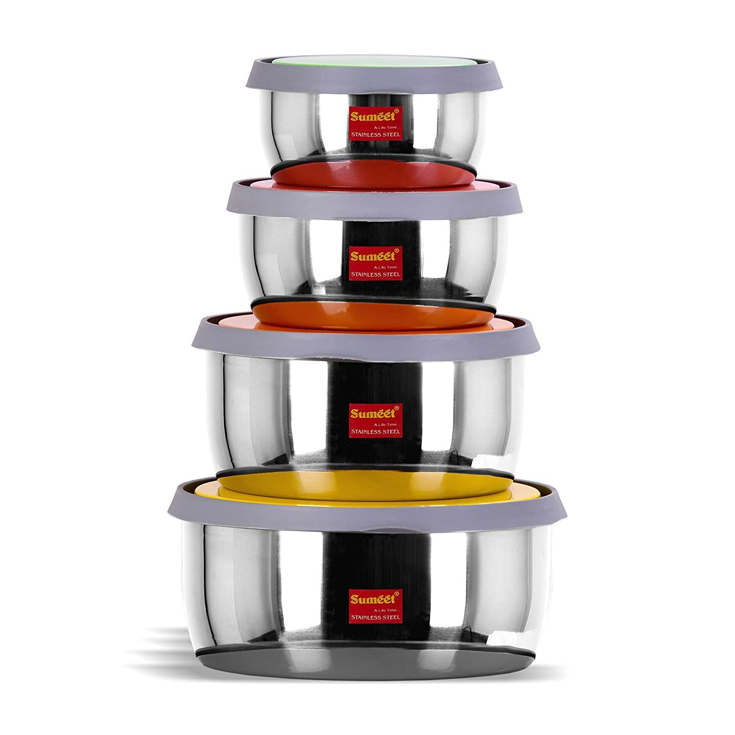 4-4 Piece Stainless Steel Airtight Food Storage Containers