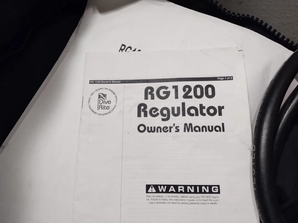 Dive Rite RG1200 Octopus Regulator System w/ Meter and Case **EUC - Image 2 of 4