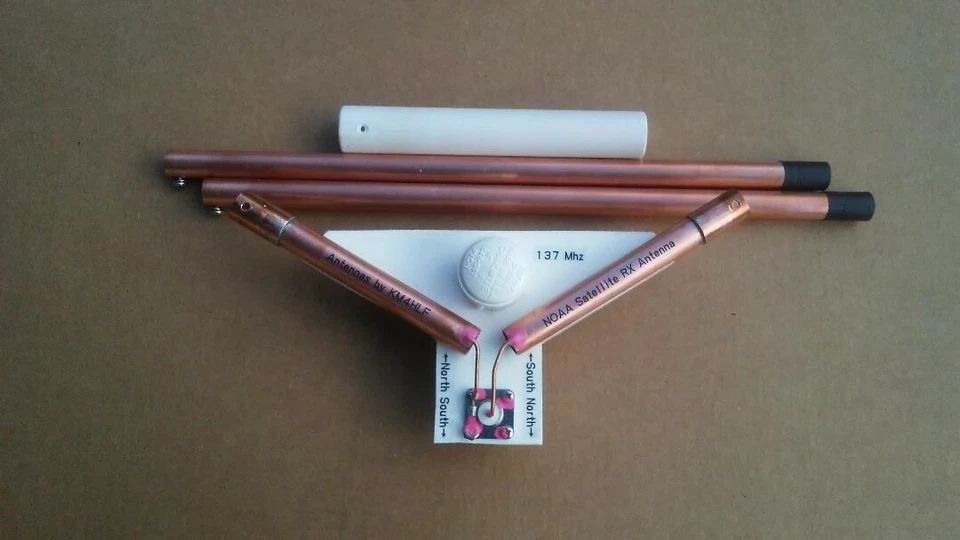 ANTENA V-DIPOLO 137 MHZ PARA RECIBIR IMÁGENES SATELITALES METEOROLÓGICAS NOAA Foto 2 de 4