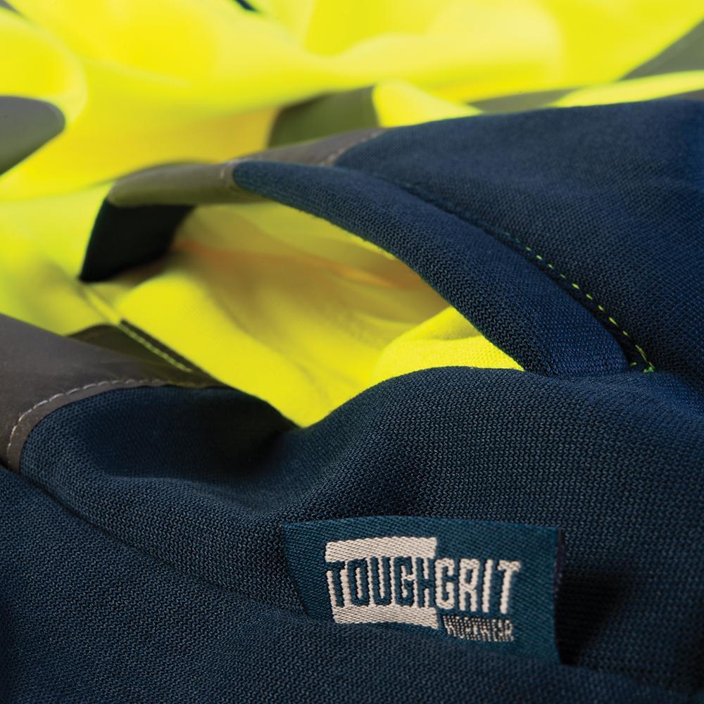 Thumbnail - Tough Grit Zweifarbiges Warnschutz-sweatshirt, Signalgelb/blau Größe L