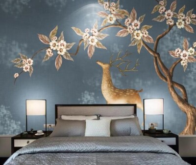3D Brown Branch Deer G4255 Wallpaper Wall Murals Removable Self-adhesive Honey