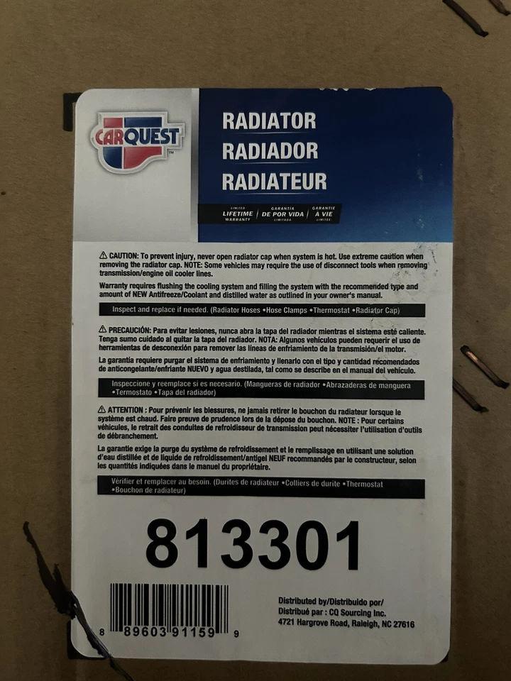 Carquest Radiator 813301 For Chevrolet Silverado11-19 Suburban GMC Sierra11-19 - Image 2 of 4